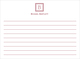 Initial Square Flat Note Cards with Writing Lines Image 1 of 3